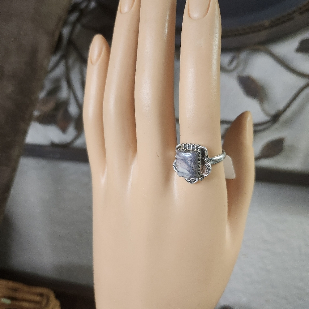 Porcelain Jasper Sterling Silver Ring | 925 Statement Stone | Boho Artisan - Picture 3 of 14